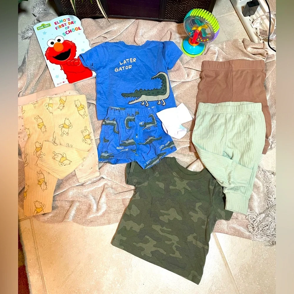 8 PCS Baby Boy’s Excellent Preowned Condition BUNDLE🩵SZ: 3-6M  Pants Tops Socks